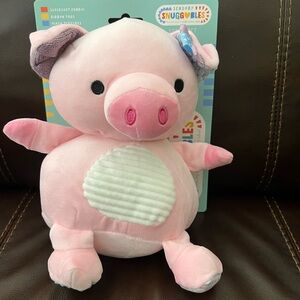 Brand New Sensory Snuggables Super Soft Pink Pig Plush Stuffed Animal Toy